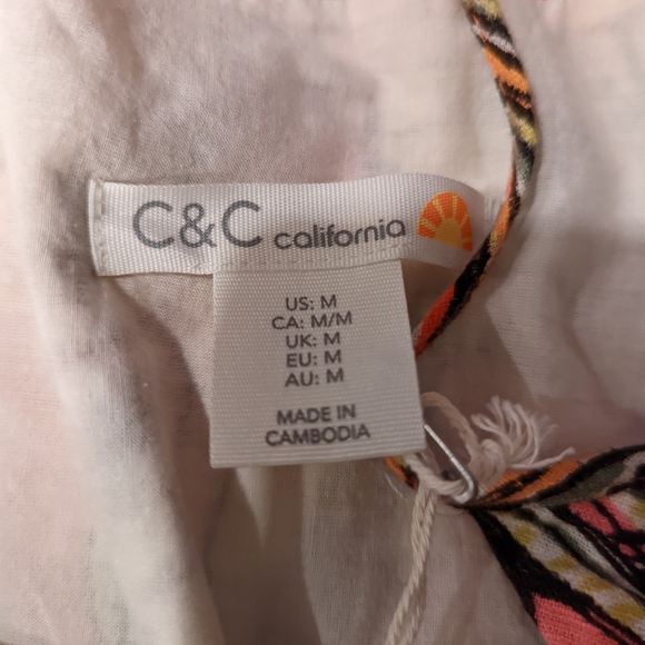 Tropical Print Dress in Orange and Pink - Picture 3 of 6